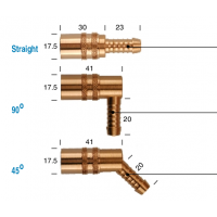 DYROS黃銅連接器，6mm通行能力，用于水、油脂、空氣、油等