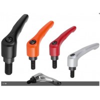 KIPP K0122外螺紋可調節(jié)手柄壓鑄鋅黑色氧化鋼螺紋插件