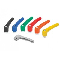 KIPP K1702公制黑色氧化鋼插件可調(diào)式塑料手柄內(nèi)螺紋