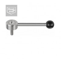 KIPP K0129_0 K0129_15不銹鋼球形旋鈕黑色塑料平外螺紋拉伸桿