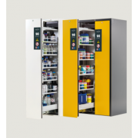 asecos V-MOVE-90 型號(hào)系列的安全柜，帶有電子垂直拉出閥